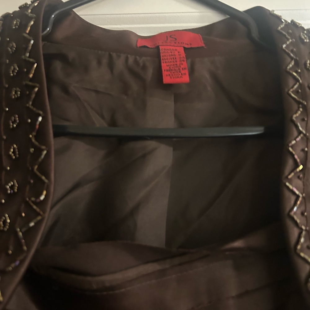 JS Collections Brown Maxi Gown with Cowl Neck for Cocktail